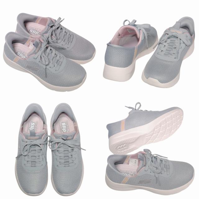 【靴のHOSHIKAWA】  『SKECHERS SPORTL 150480』 スケッチャーズ スニーカー 22.5cm〜26cm レディース スリップイン グレー レースアップ 運動靴 合成繊維 軽量