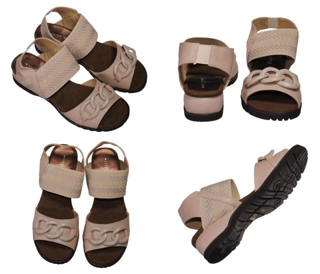 【靴のHOSHIKAWA】  『Dona Miss 1742』 ドナミス コンフォートサンダル 21.5cm〜24.5cm EEEE ピンク バックベルト オープントゥ ウェッジソール 日本製 本革 春夏