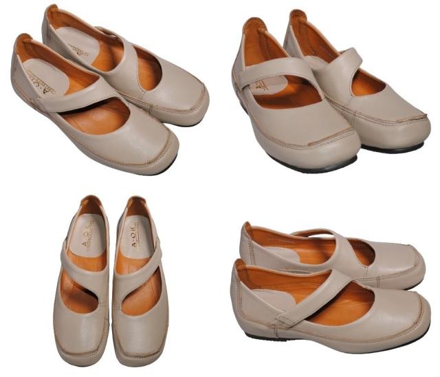 【靴のHOSHIKAWA】  『A-OK 5110』 エーオーケー スリッポン 22cm〜24.5cm レディース ブラック スクエアトゥ インヒール ベルト 本革