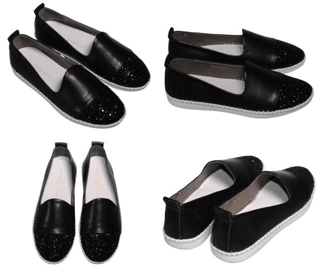 【靴のHOSHIKAWA】  『de ocho A de ocho 58-2』 デオチョアデオチョ スリッポン 22cm〜24.5cm レディース ブラック スニーカー スリッポン 本革