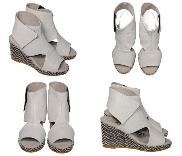 【靴のHOSHIKAWA】  『MOVEO 6800』 モベオ ブーツサンダル 221.5cm〜245cm EEEE 厚底ブーツ ホワイト オープントゥ マジックテープ 日本製 本革 春夏