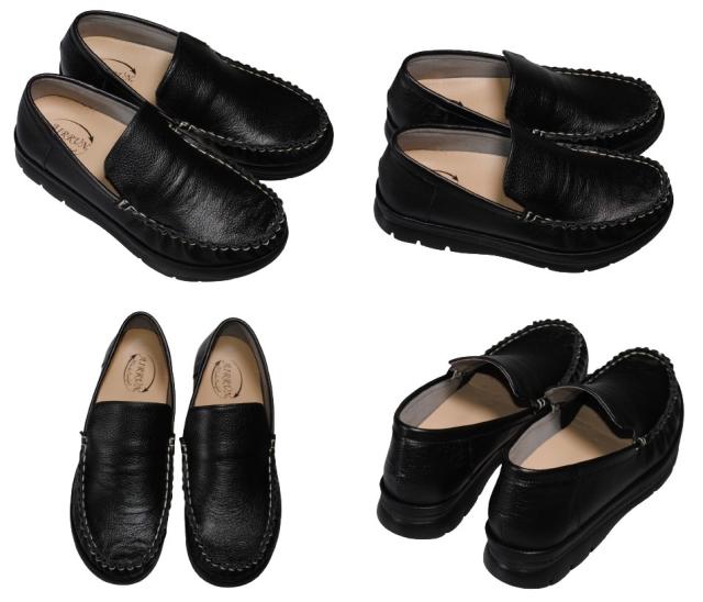 【靴のHOSHIKAWA】  『AIRRUN 6847』 エアーラン スリッポン 22.5cm〜24.5cm EEEE グリーン カジュアル レディース ローファー 牛革 厚底 軽い 幅広 国産