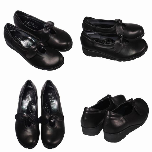 【靴のHOSHIKAWA】  『MODE NINE 7815』 モードナイン スリッポン 21.5cm〜25cm EEEE ブラック オブリークトゥ 幅が広い 防滑 本革 日本製