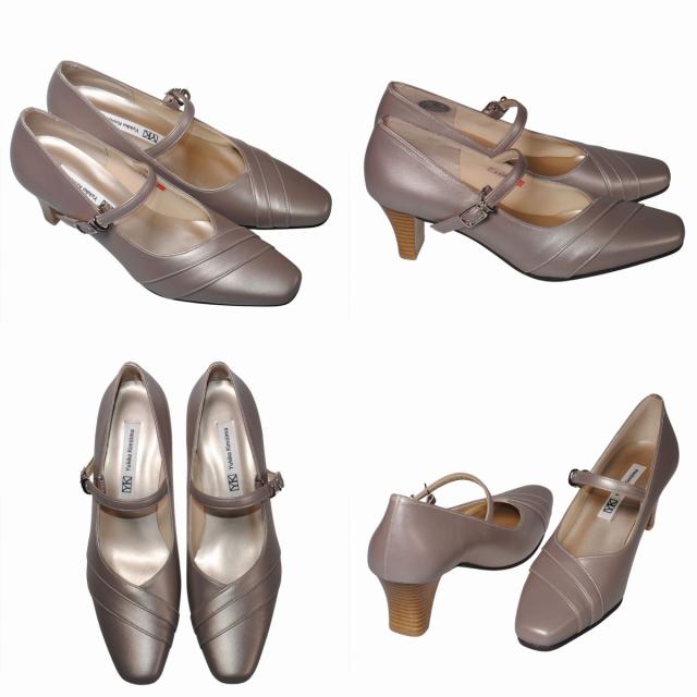 【靴のHOSHIKAWA】  『Yukiko Kimijima 8436』 ユキコキミジマ パンプス 22cm〜24.5cm EEE レディース ブラック ヒール ストラップ フォーマル 冠婚葬祭 オールシーズン 国産