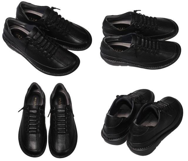 【靴のHOSHIKAWA】  『MONET 881404』 モネ レザーシューズ 21.5cm〜24.5cm EEEE オフシロ/C レディース ラバーレース スリッポン 本革 国産 幅広 春夏