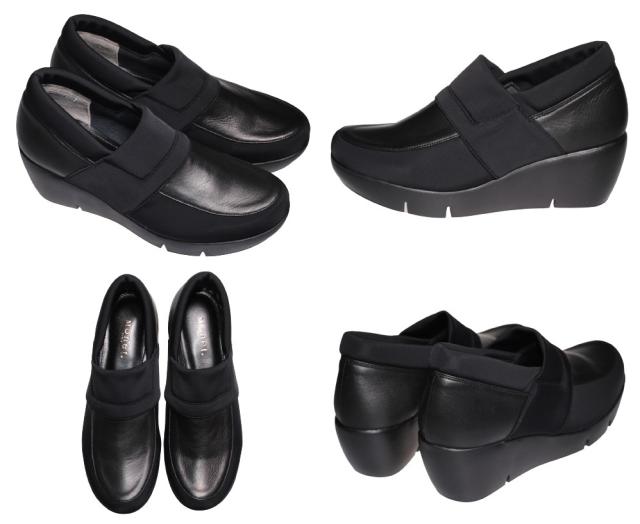 【靴のHOSHIKAWA】  『MONET 883011』 モネ ブーティー 21.5cm〜24.5cm EEE パープルC レディース スリッポン 厚底 本革 国産