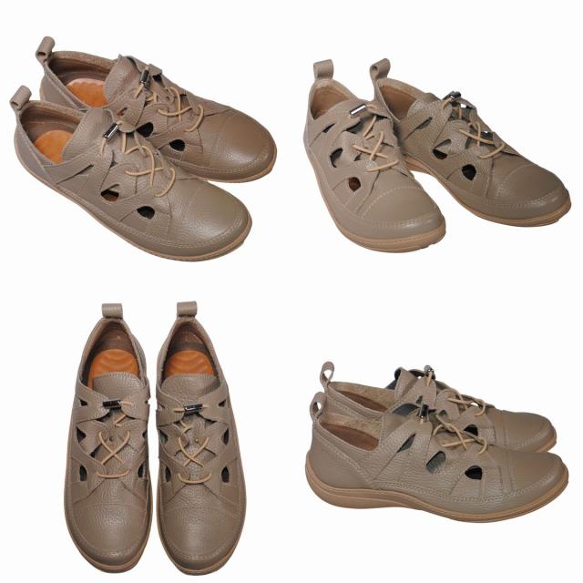 【靴のHOSHIKAWA】  『MOVEO 103-900』 モベオ カジュアルシューズ 22.5cm〜24.5cm レディース アイボリー ゴムレース 撥水加工 抗菌 日本製 幅が広い 本革 春夏