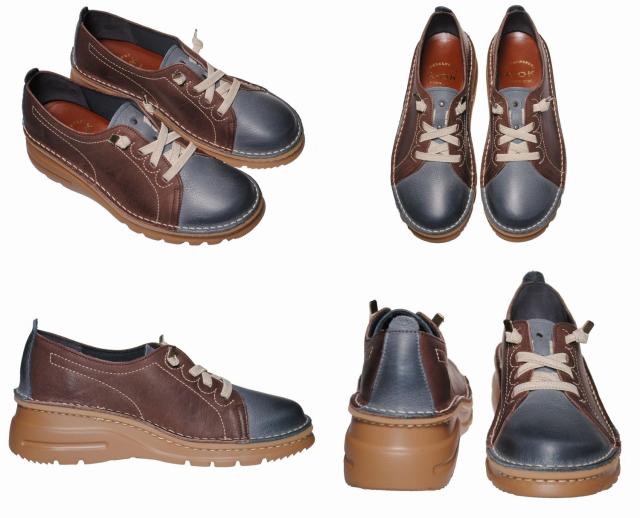 【靴のHOSHIKAWA】  『A-OK EF02』 エーオーケー スリッポン 21.5cm〜24.5cm EEEE フォレスト/ダークブラウン レディース 撥水加工 牛革 厚底