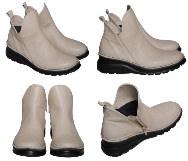 【靴のHOSHIKAWA】  『A-OK 7058』 エーオーケー ブーティー 21.5cm〜25cm EEEE ネイビー レディース 内ファスナー ショート丈 国産 軽量 秋冬