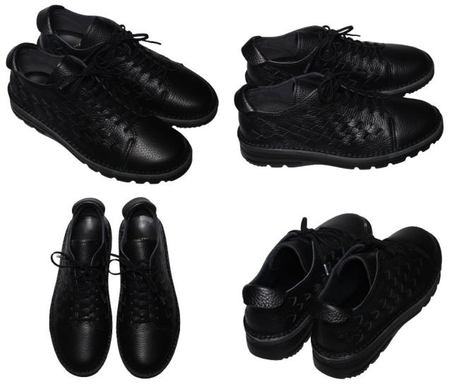 【靴のHOSHIKAWA】  『A-OK 7287』 エーオーケー レザースニーカー 21.5cm〜25cm EEEE ブラック レースアップ 抗菌防臭 撥水加工 吸汗 軽量 厚底 牛革 日本製