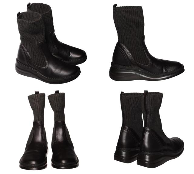 【靴のHOSHIKAWA】  『A-OK 8172』 エーオーケー ニットショートブーツ 22cm〜24.5cm 幅広 レディース ダークブラウン ブーツ 厚底 牛革 秋冬