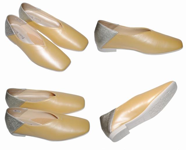 【靴のHOSHIKAWA】  『Dona Miss 1004』 22cm〜24.5cm EEE ドナミス カッター レディース ブラック ローヒール スリッポン 国産 天然皮革