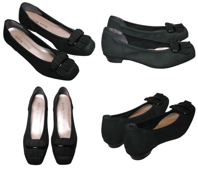 【靴のHOSHIKAWA】  『Dona Miss 3037』 21.5cm〜25cm EEE ドナミス パンプス レディース ライトグレー バックル ローヒール 国産 本革 秋冬