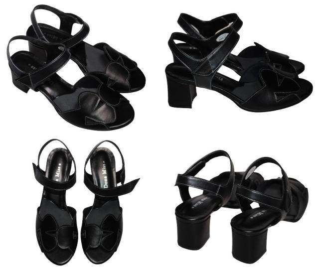 【靴のHOSHIKAWA】  『Dona Miss 6044』 ドナミス バックバンドサンダル 21.5cm〜24.5cm EEE レッド レディース ヒール マジックテープ 国産 本革 春夏