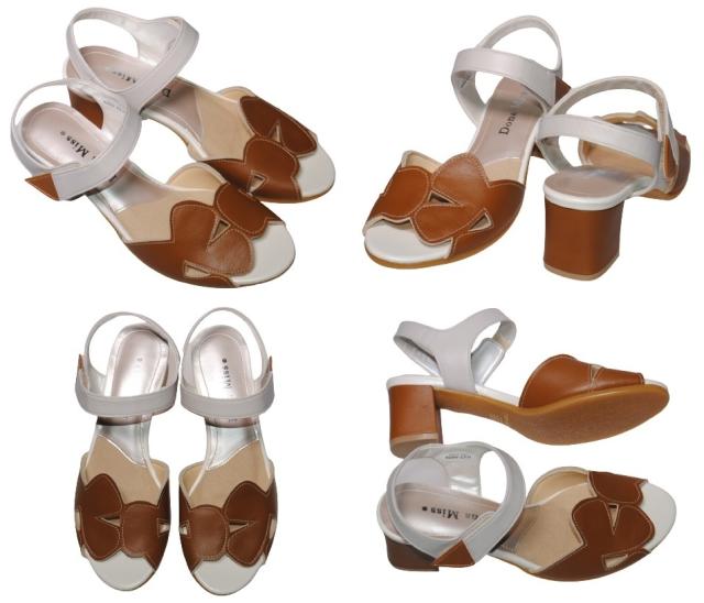 【靴のHOSHIKAWA】  『Dona Miss 6044』 ドナミス バックバンドサンダル 21.5cm〜24.5cm EEE レッド レディース ヒール マジックテープ 国産 本革 春夏