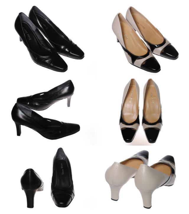 【靴のHOSHIKAWA】  『Dona Miss 6583』 ドナミス パンプス 21.5cm〜24.5cm EEE ヒール ポインテッドトゥ ブラック 日本製 本革