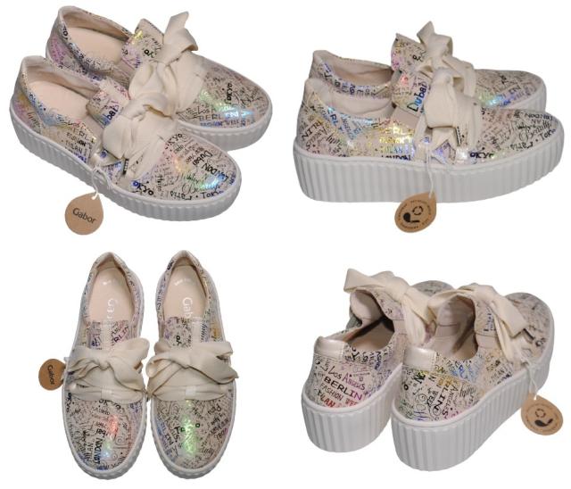 【靴のHOSHIKAWA】  『Gabor 23202』 ガボール スニーカー 22.5cm〜24.5cm レディース レザーシューズ マルチ レースアップ 厚底 天然皮革 スロバキア製