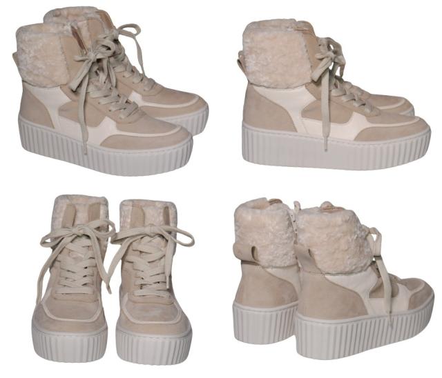 【靴のHOSHIKAWA】  『Gabor 33714』 ガボール ショートブーツ 23cm〜25.5cm 幅広 レザースニーカー レディース ハイカット レースアップ ファスナー 本革 秋冬