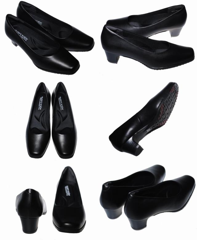 【靴のHOSHIKAWA】  『AQUA Lady 9050』 アクアレディー ブラック 21.5cm〜25cm EEEE パンプス レディース オフィスシューズ フォーマル 牛革 ヒール