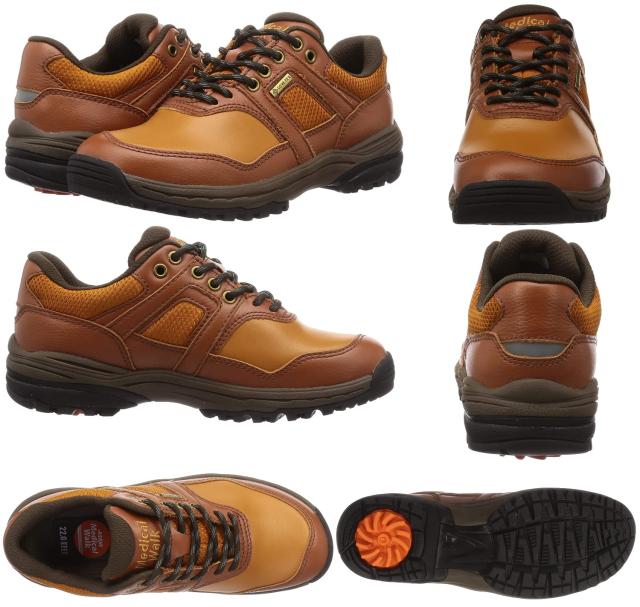 【靴のHOSHIKAWA】  『Medical Walk 022』 アサヒ メディカルウォーク 22cm〜25.5cm EEEE レディース ブラック カジュアル レースアップ ゴアテックス 完全防水