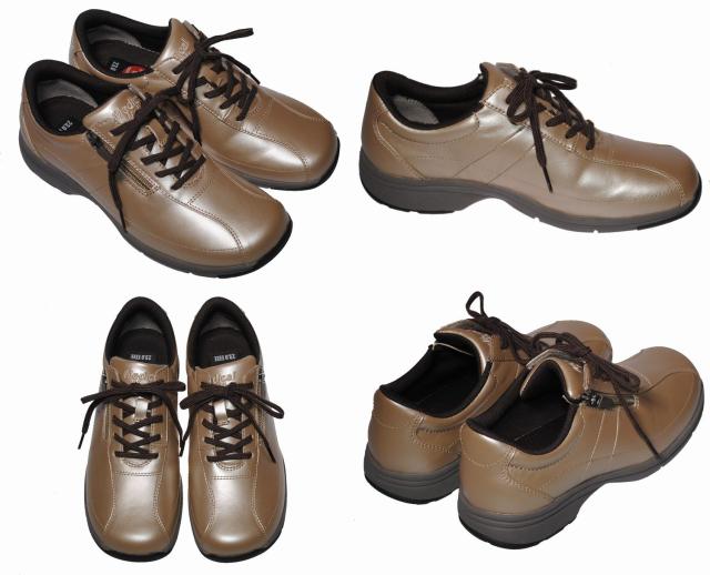 【靴のHOSHIKAWA】  『Medical Walk LF』 アサヒ メディカルウォーク 21.5cm〜25cm EEEE レディース シルバー カジュアルシューズ レースアップ 天然皮革 SHM