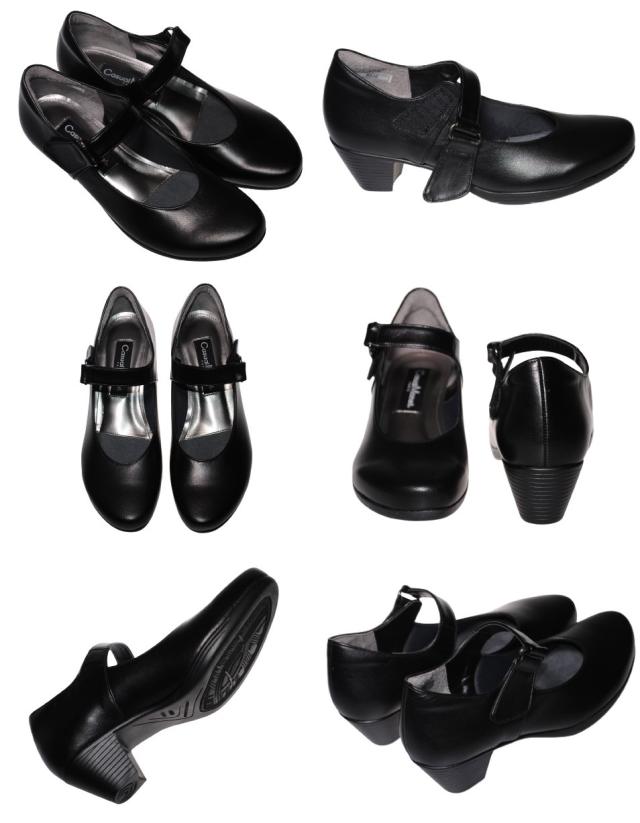 【靴のHOSHIKAWA】  『Casual Monet 8820』 カジュアルモネ パンプス 21.5cm〜24.5cm EEE クロスムース レディース マジックテープ ローヒール 日本製 本革