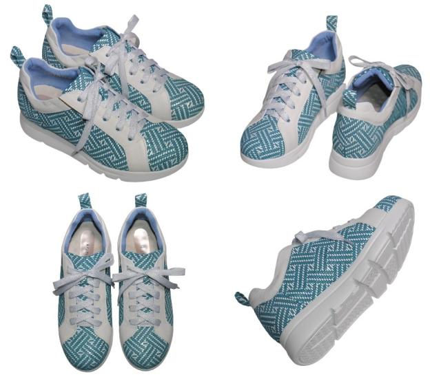 【靴のHOSHIKAWA】  『Monet 241300』 モネ カジュアルシューズ 21.5cm〜25cm EEEE レザースニーカー グリーン レースアップ 厚底 牛革 日本製