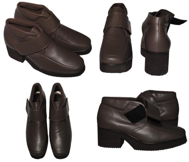 【靴のHOSHIKAWA】  『MONET 883301』 モネ ショートブーツ 21.5cm〜24.5cm レディース ブラック ブーティー マジックテープ スクエアトウ 厚底 本革 秋冬