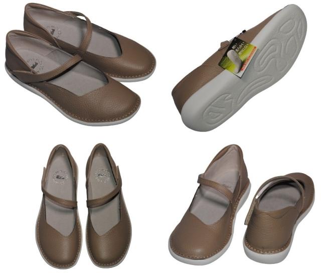 【靴のHOSHIKAWA】  『MOVEO 19607』 モベオ パンプス 22cm〜24.5cm EEEE フラットソール マジックテープ アイボリー 日本製 本革 軽量 幅広