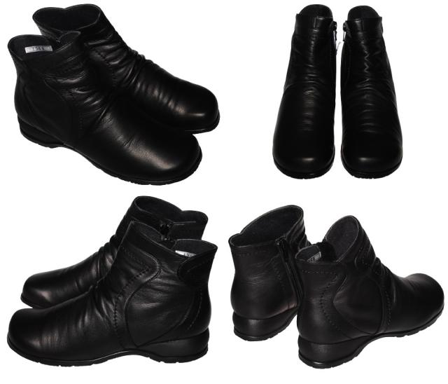 【靴のHOSHIKAWA】  『SPORTS NINE 1368』 スポーツナイン ショートブーツ 21.5cm〜25cm EEE ダークブラウン レディース ショート丈 スムースレザー 本革 国産 防滑