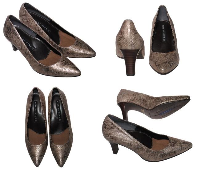 【靴のHOSHIKAWA】  『NINE DI NINE 8520』 ナインディナイン パンプス 21.5cm〜25cm EEE モノクロ レディース ヒール カジュアル 本革 国産