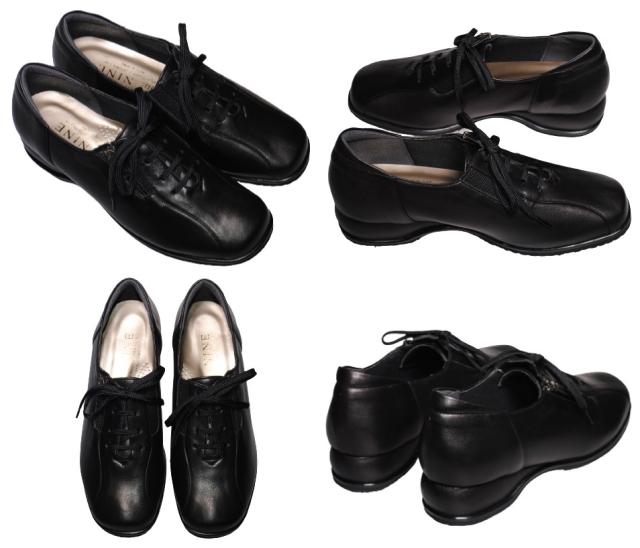 【靴のHOSHIKAWA】  『MODE NINE 2318』 モードナイン レザーシューズ 21.5cm〜25cm EEEE オーク スクエアトゥ フラット底 防滑 本革 日本製