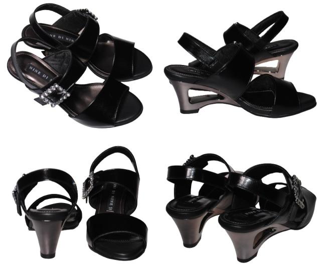 【靴のHOSHIKAWA】  『NINE DI NINE 2341』 ナインティナイン バックバンドサンダル 21.5cm〜24.5cm EEE ライトオーク ウェッジヒール 国産 本革 春夏