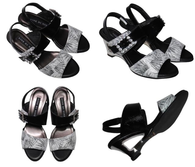 【靴のHOSHIKAWA】  『NINE DI NINE 2341』 ナインティナイン バックバンドサンダル 21.5cm〜24.5cm EEE ライトオーク ウェッジヒール 国産 本革 春夏