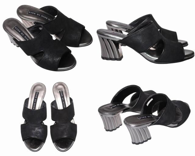 【靴のHOSHIKAWA】  『NINE DI NINE 2325』 ナインディナイン ミュール 21.5cm〜24.5cm EEE ゼブラ レディース ヒール サンダル 国産 本革