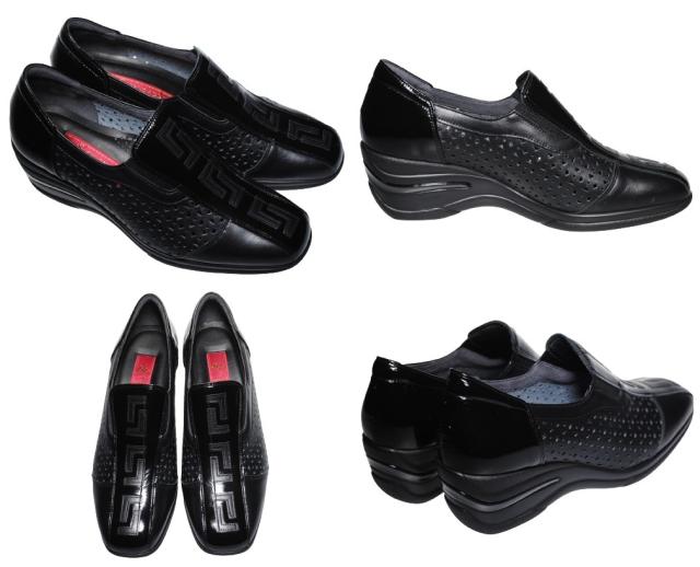 【靴のHOSHIKAWA】  『SALON DE GRES 18492』 サロンドグレー スリッポン 21.5cm〜25cm EEEE ブラック レディース 国産 本革 外反母趾 コンフォート