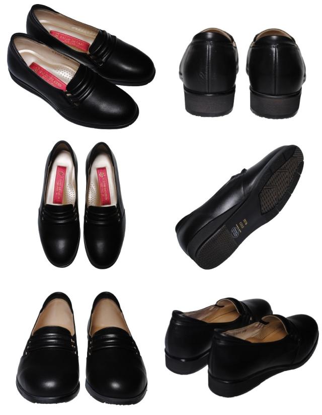 【靴のHOSHIKAWA】  『SALON DE GRES 6491』 サロンドグレー ブラック 21.5cm〜25cm EE パンプス 牛革 コンフォート ローヒール