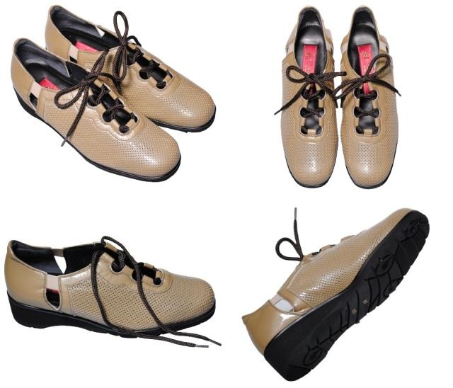 【靴のHOSHIKAWA】  『SALON DE GRES 13358』 サロンドグレー カジュアル 21.5cm〜25cm EEE ネイビーE レディース レースアップ パンチング 国産 春夏