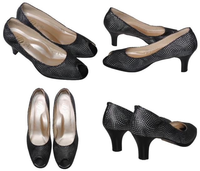 【靴のHOSHIKAWA】  『SALON DE GRES 33094』 サロンドグレー パンプス 21.5cm〜25cm EEE レディース グレージュ ヒール 前開き 国産 天然皮革