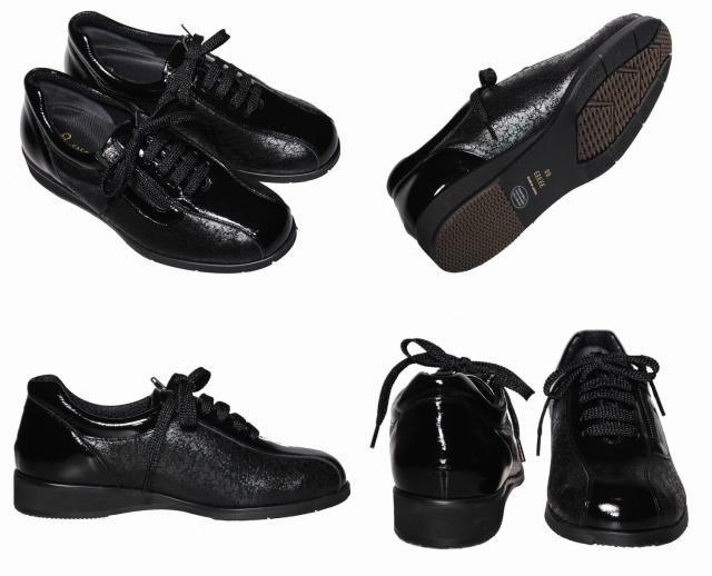 【靴のHOSHIKAWA】  『SALON DE GRES SL5364』 サロンドグレー ダークブラウン 22cm〜24.5cm EEEE レースアップシューズ レディース 本革 外反母趾 コンフォート