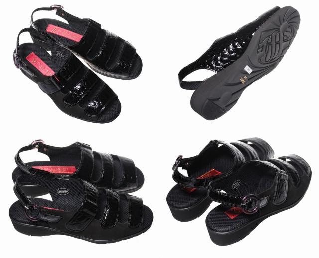 【靴のHOSHIKAWA】  『SALON DE GRES SL368』 サロンドグレー サンダル 21.5cm〜25cm EEEE レディース ワイン コンフォート 前開き 国産 本革