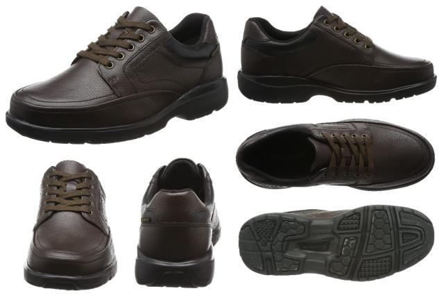 【靴のHOSHIKAWA】  『WORLD MARCH WM3113IE』 ワールドマーチ ダークブラウン 24.5cm〜27cm EEEE メンズ 紳士靴 ビジネス 防水 幅広 ファスナー 紐靴 ドライ