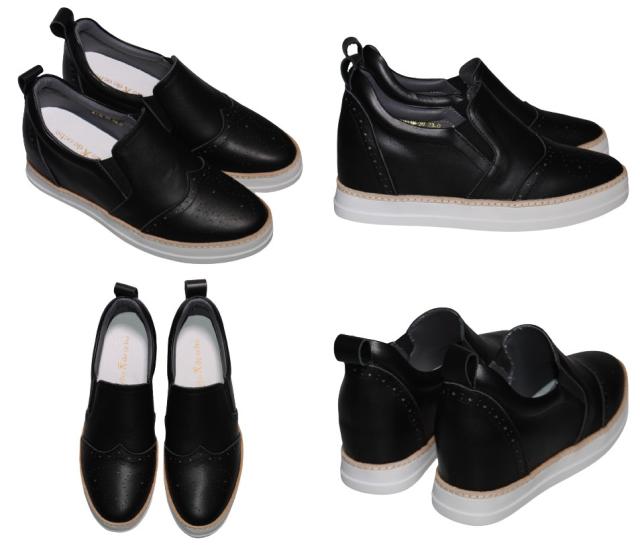 【靴のHOSHIKAWA】  『de ocho A de ocho 2118-39』 デオチョアデオチョ スリッポン 22cm〜24.5cm レディース ガンメタ レザースニーカー 厚底 本革