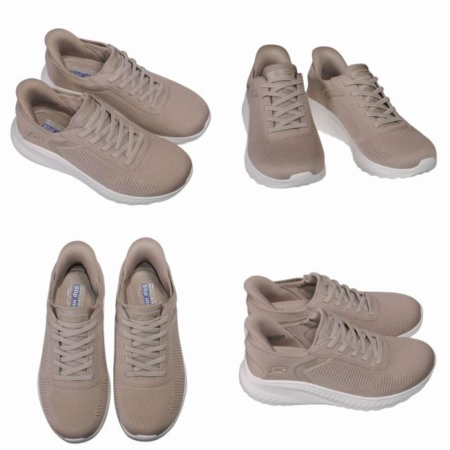 【靴のHOSHIKAWA】  『SKECHERS SPORTL 117497W』 スケッチャーズ スニーカー 22.5cm〜26.5cm レディース BOBS Sport スリッポン ストレッチ トープ 合皮 軽量