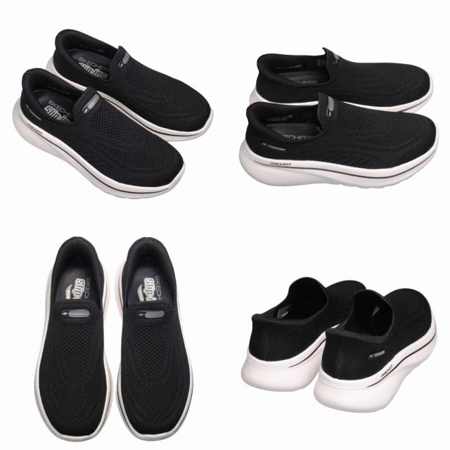 【靴のHOSHIKAWA】  『SKECHERS SPORTL 125843』 スケッチャーズ スニーカー 22.5cm〜26cm レディース GO WALK ARCH FIT スリッポン ストレッチ ブラック 合皮 軽量