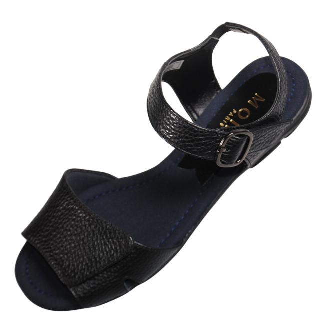 【靴のHOSHIKAWA】  『Monet 881551』 カジュアルモネ サンダル 21.5cm〜24.5cm EEE レディース シルバー ストラップ オープントゥ フラット底 軽量 日本製 本革 春夏