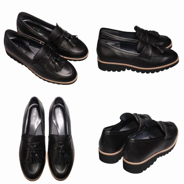 【靴のHOSHIKAWA】  『Dona Miss 9643』 ドナミス タッセルローファー 21.5cm〜24.5cm EEE オークコンビ レディース カジュアル レザーシューズ 国産 天然皮革