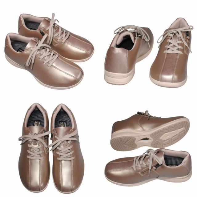 【靴のHOSHIKAWA】  『YONEX SHWLL122』 ヨネックス スニーカー 22cm〜25cm 3.5E レディース  ブラック ウォーキングシューズ ファスナー 合皮