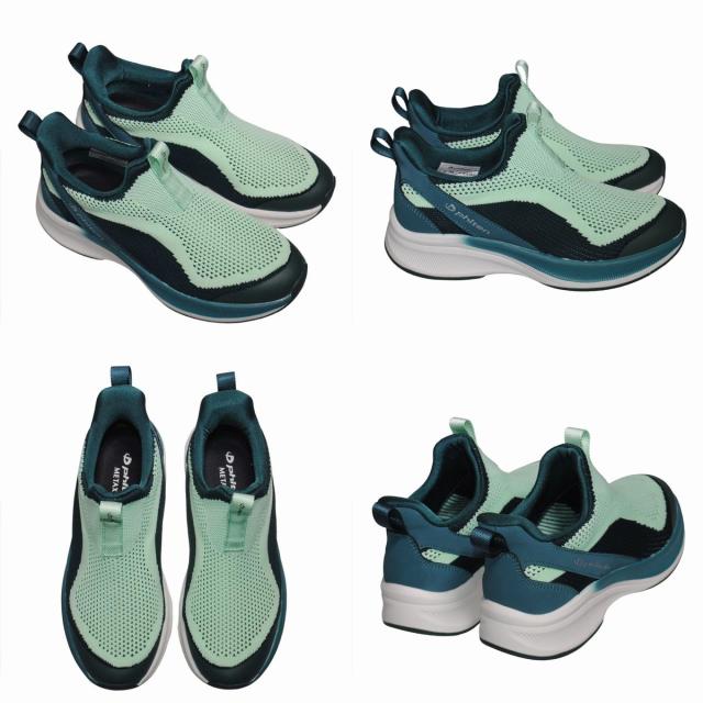 【靴のHOSHIKAWA】  『phiten PHL-002』 ファイテン スニーカー 22.5cm〜25cm レディース 手を使わない 紐無し スリッポン 合皮 疲れない 軽量