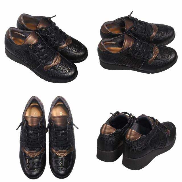 【靴のHOSHIKAWA】  『Monet 883530』 モネ カジュアルシューズ 21.5cm〜24.5cm EEEE レザースニーカー ブラックC ゴムレース スリッポン 牛革 日本製